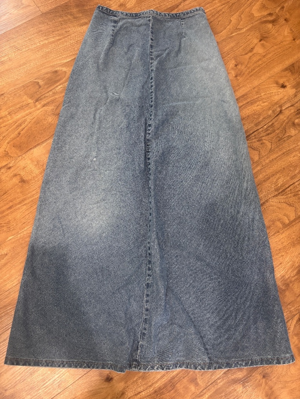Vintage United Colors of Benetton Denim Maxi Skirt Size 4 Long Jean Skirt Y2K